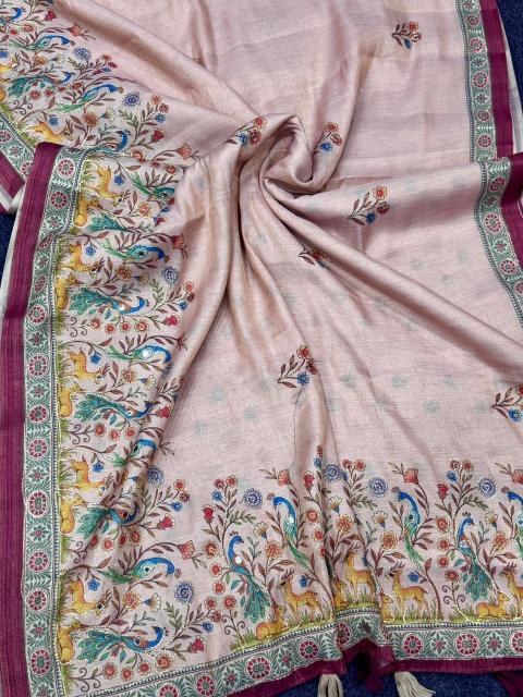 Akshara tissue linen saree buy wholesale online